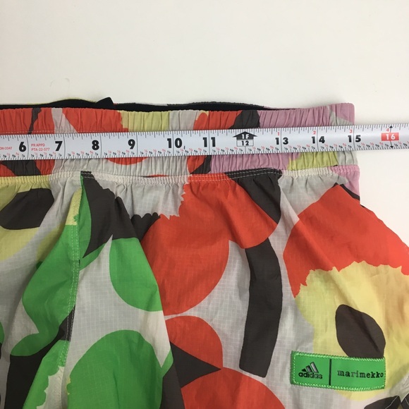 Adidas x Marimekko Running Shorts 2 in 1 Floral Print Medium 8" - Picture 8 of 11